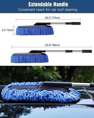 **Microfiber Car Duster with Extendable Handle**