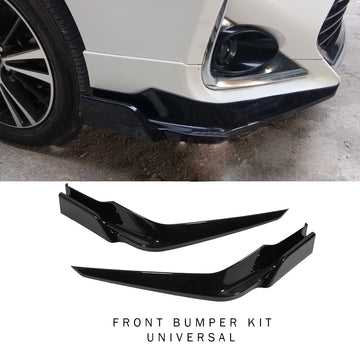 **Universal Front Bumper Lip Protector – Glossy Black (Pair)**