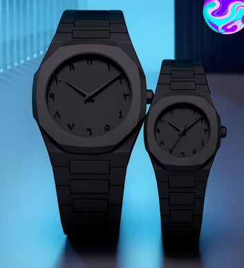 Black Aura Couple Watch – Matching Watches for Men & Women