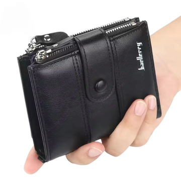 Baellerry Buffalo Leather Trifold Wallet – Classic Black