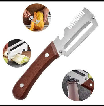 **3-in-1 Stainless Steel Peeler Knife – Kitchen Tool**